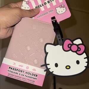 Hello Kitty Pink Passport Holder and Tag Set